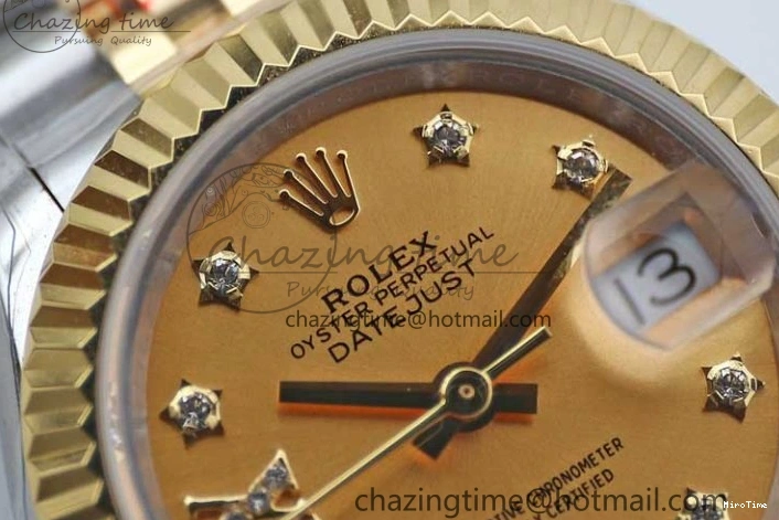 MiroTime 0420 Minimalist Datejust 28mm 279179 SS YG TWF Best Edition Gold Diamonds Markers Dial on SS YG Jubilee Bracelet NH 2141